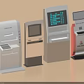 Smart Self Service Kiosks With Various Designs Digital Displays And Operation Panels
