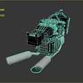 Industrial Mechanical Equipment With Dual Chrome Exhaust Pipes And Metal Structure Parts