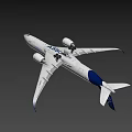 White Airbus A350 Aircraft With Blue Tail Fin And Engines