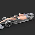 Pink And Gray Formula 1 Racing Car With LYFT Logo And Aerodynamic Design