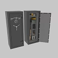 Decorative Items Combination in Safe Interior with Firearm Document and Storage Contents 3d model