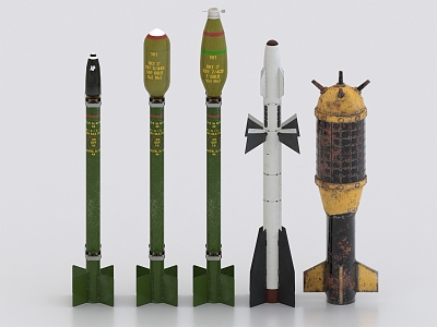 missile torpedo rocket air-to-ground missile anti-ship missile air-defense missile intercontinental missile cruise missile 3d model