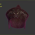 Decorative Brown Hat With Golden Curly Patterns And Traditional Design