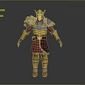 Game Movie Character In Viking Style Armour With Gold Red And Silver Details