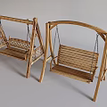 Outdoor Wooden Swing Chairs with Woven and Slat Seats for Garden Patio Use