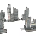 Modern Office Buildings Architectural Design With High Rise Structures And Glass Facades