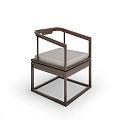 Modern Wooden Frame Leisure Chair With Light Colored Cushion And Armrests