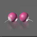 Fresh Pink Beetroot Vegetables with White Roots on Shiny Gray Surface