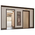 Elegant Elevator Design With Open Closed Doors And Decorative Panel 3d model