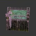 Vintage Gothic Building Model With Spiked Top Green Surface And Arched Windows