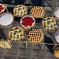 Rural Courtyard Landscape Drying Autumn Corn Rack Folk Drying Rack Drying Pepper and Corn Harvest Landscape Essays 3d model