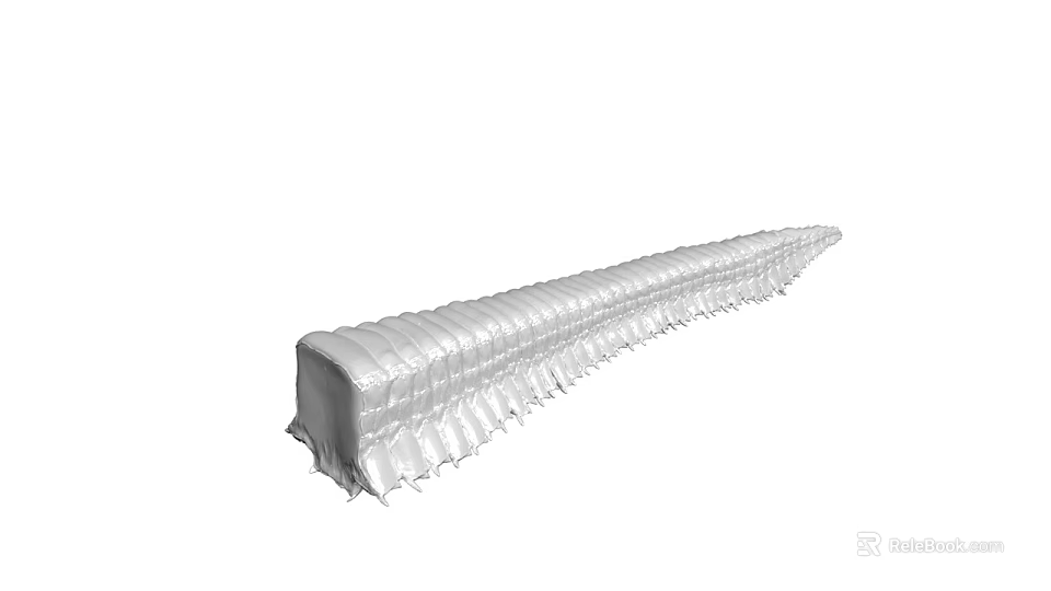 Elongated Covered Structure With Wrinkled Fabric Surface And Extended Form Design 3d model 
