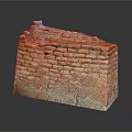 Ancient Brick Wall Ruin Structure With Earth Tone Bricks And Historical Architectural Details 3d model