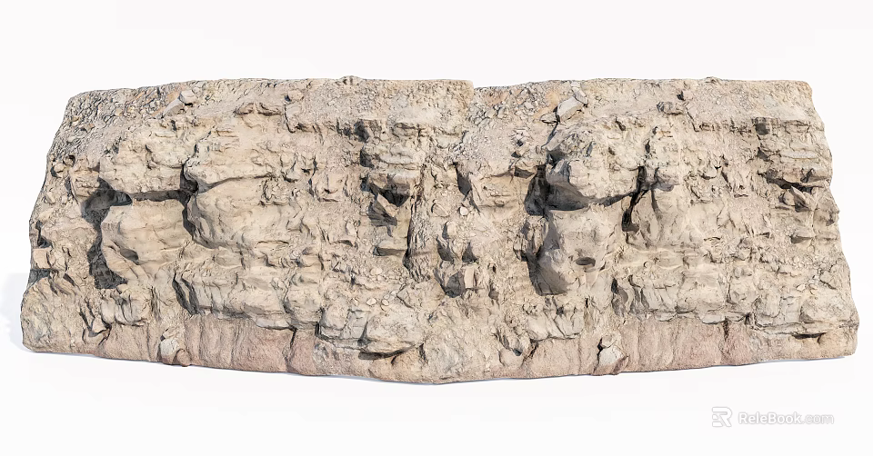 Interior Stone and Wood Wall Design With Rough Surface and Natural Texture 3d model