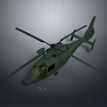 Detailed Scale Military Helicopter Model With Green Exterior And Main Rotors