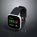 Smart Fitness Watch With Heart Rate Monitor Time Date Battery And Black Strap