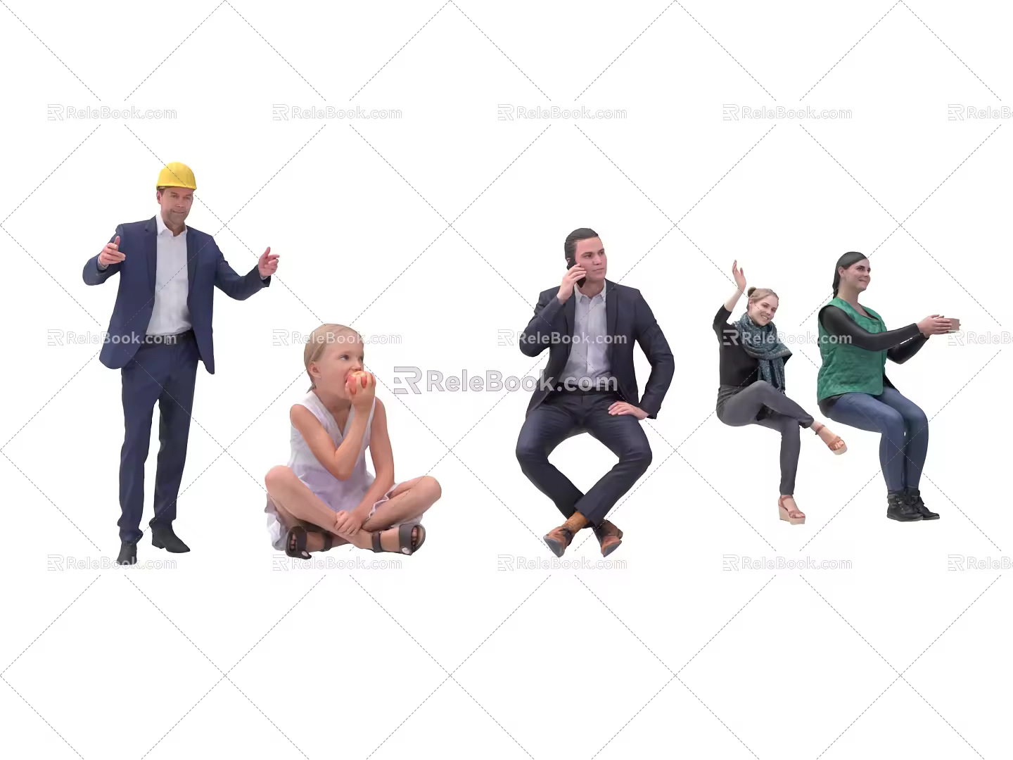 Many characters 3d model
