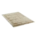 Modern Square Rug Featuring Beige Base with Brown Striped Pattern and Soft Texture 3d model