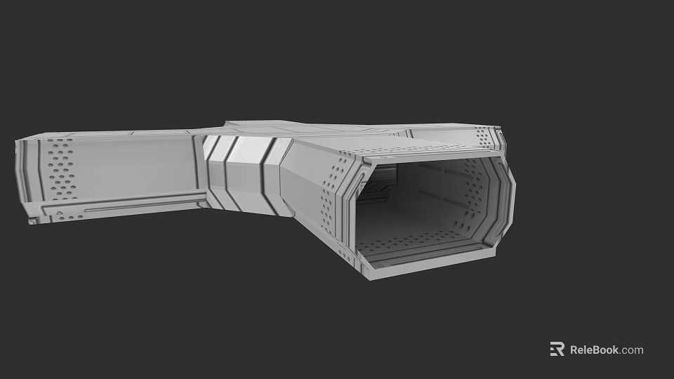 Modern Security Door 3D Model With Geometric Metal Structure And Secure Design 3d model 