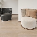 Modern single sofa sofa stool 3d model