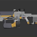 Futuristic Yellow And Gray Mechanical Weapon With Advanced Design And Control Panel