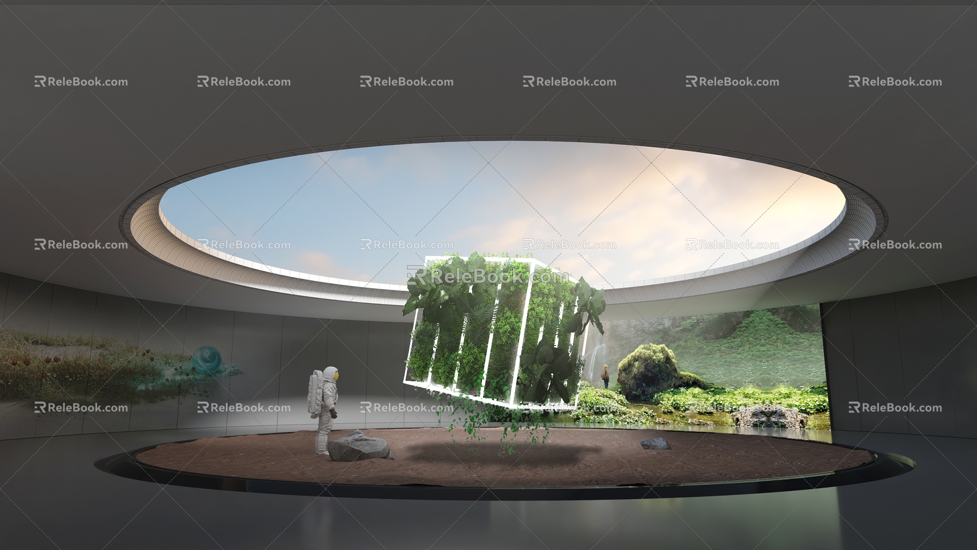 Art Patio Future Art Astronaut Ecological Environment Protection Future Thinking Exhibition Hall Exhibition Display Interactive Display Art Exhibition Chen Creative Design Creative Exhibition Chen 3d model