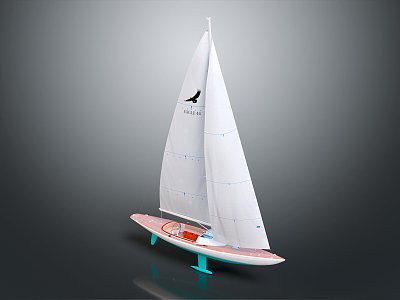 Modern Sailing Cartoon Sailing Small Sailing 3d model