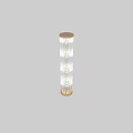 Elegant Modern Crystal Floor Lamp Featuring Gold Accent And Illuminated Transparent Shade