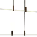 Modern Linear Pendant Light With Metal Hanging Frame And Long Strip Lighting