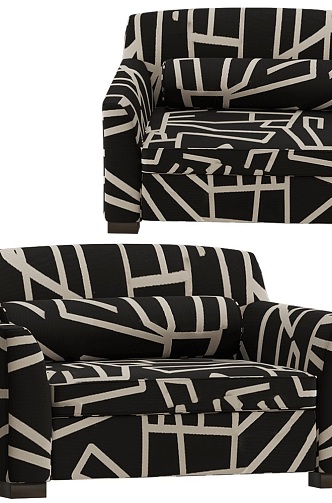 eridan striped single sofa 18 3d model