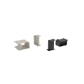 Modern Minimalist Side Tables with Geometric Shapes in Black and Beige