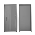 Modern Black Security Door Featuring Striped And Plain Panel Designs For Home Security 3d model