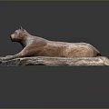 Artistic Wooden Leopard Sculpture Handcrafted in Reclining Posture with Natural Wood Texture