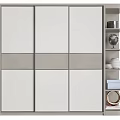Modern Wardrobe Designs Featuring Sliding Doors And Side Shelves With Decorative Items
