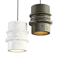 Modern Minimalist Pendant Lights With White Gray Concrete Cylinder Design For Interior Decor