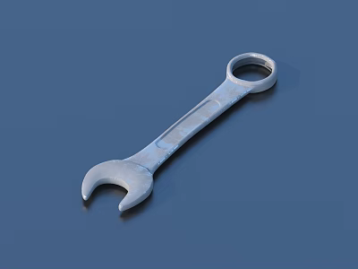 Shiny Silver Metal Wrench Essential Hardware Tool For Home And Mechanical Repair 3d model