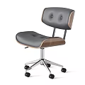 Swivel Table And Chair Combination With White Dark Leather Seats Wooden Backs Metal Bases