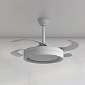 White Ceiling Mounted Air Cooling Fan With Built In Light And Modern Design