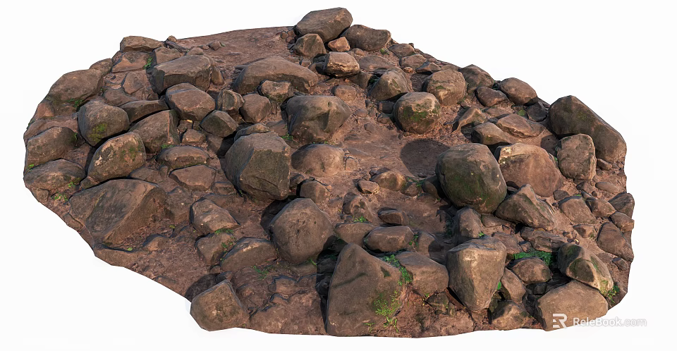 Rough Stone And Wood Materials With Natural Texture For Outdoor Decor Design 3d model 