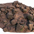 Rough Stone And Wood Materials With Natural Texture For Outdoor Decor Design
