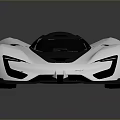 White Sleek Modern Supercar with Futuristic Aerodynamic Body Black Roof and Alloy Wheels