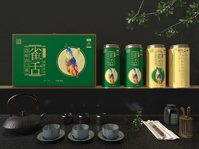 Tea Gift Box Crow Tongue Tea Set Gift 3d model