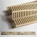 Modern Woven Outdoor Chair Featuring Natural Striped Pattern And Durable Wooden Structure