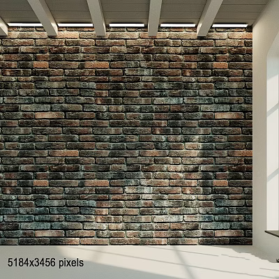 Vintage Brown And Gray Brick Wall With Distressed Texture And Decorative Design 3d model