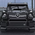 Black Mercedes G Class Modified Car With Large Wheels And Rugged Front Design