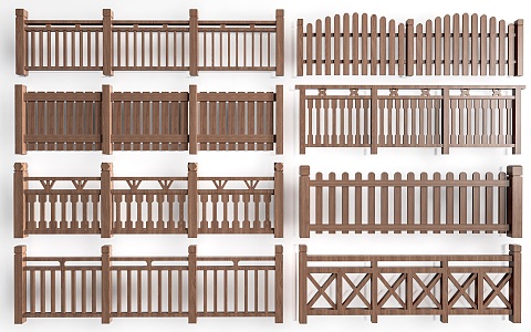 Chinese Railing Wooden Fence Wooden Railing Wooden Fence Wooden Fence 3d model