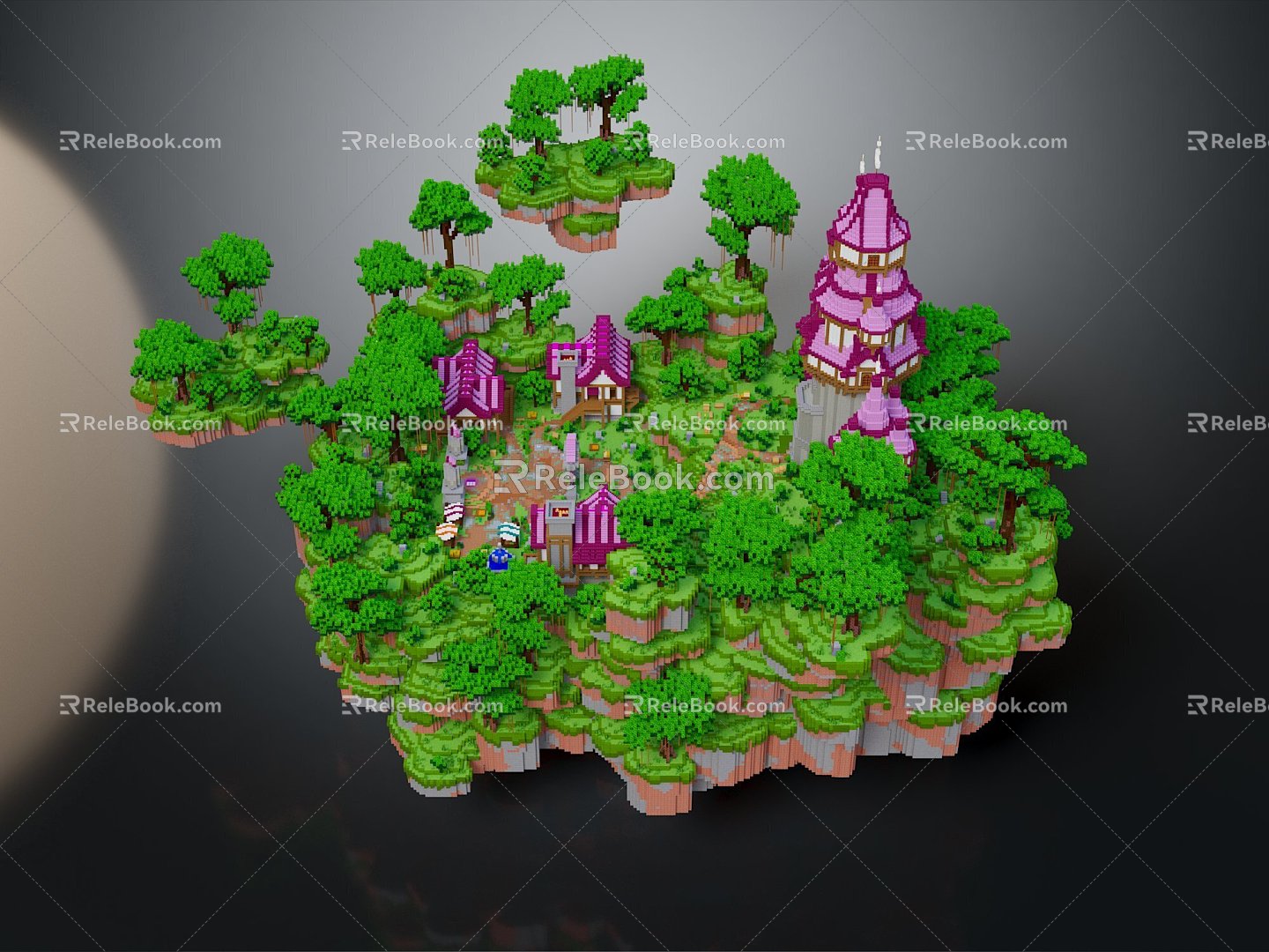 Cartoon Castle Pixel Castle Game Environment Game Scene Fairy Tale Scene Fairy Tale Magic Scene 3d model