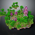 Cartoon Castle Pixel Castle Game Environment Game Scene Fairy Tale Scene Fairy Tale Magic Scene 3d model