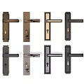 Various Modern Door Handles with Sleek Metal Designs and Color Options