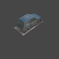 Old Blue Car With Rust And Fallen Leaves Parked On Weathered Ground